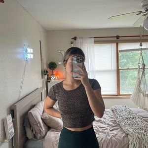 brandy melville / john galt brown cheetah shirt